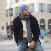 Bonnet Homme & Femme en laine et cachemire - Bleu - Idée cadeau Noël - Cadeau Homme - Cadeau Femme - Cadeau Papa - Cadeau Maman - Épilogue