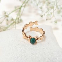 Bague César P - Fabien Ajzenberg - Malachite - Fabriqué en France - Idée cadeau Noël - Cadeau Femme - Les Raffineurs