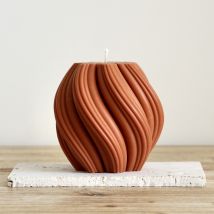 Bougie design et géométrique en cire végétale - Terracotta - Idée cadeau Noël - Cadeau Homme - Cadeau Femme - Cadeau Papa - Cadeau Maman - Cadeau 