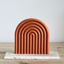 Bougie design et géométrique en cire végétale - Terracotta - Idée cadeau Noël - Cadeau Homme - Cadeau Femme - Cadeau Papa - Cadeau Maman - Cadeau 