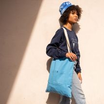 Tote bag coloré en coton organique - Bleu - Idée cadeau Noël - Cadeau Maman - Graine - Les Raffineurs