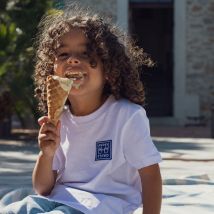 T-shirt Never Tired - - Blanc - 6-12 mois - Coton Biologique - Idée cadeau enfant - Affaire De Famille - Les Raffineurs