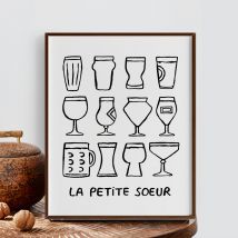 Affiches illustrées bière - Idée cadeau Noël - Cadeau Homme - Cadeau Femme - Cadeau Papa - Cadeau Maman - Cadeau Crémaillère - Affiches & Chips