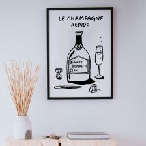 Affiches illustrées rosé / champagne - Idée cadeau Noël - Cadeau Homme - Cadeau Femme - Cadeau Papa - Cadeau Maman - Cadeau Crémaillère - Affiches & 