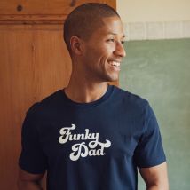 T-shirt Homme "Funky Dad" - T-shirt papa - Bleu marine - S - Coton Biologique - Idée cadeau Noël - Cadeau Homme - Cadeau Papa - Affaire De Famille