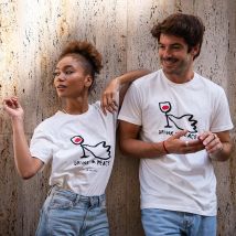 T-shirt Drink in Peace blanc - Bask In The Sun - L - Blanc - Cadeau Homme - Cadeau Femme - Cadeau Papa - Cadeau Maman - Les Raffineurs