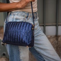 Sac à main bandoulière en cuir Mia - Bleu - Idée cadeau Noël - Cadeau Femme - Cadeau Maman - Maradji - Les Raffineurs