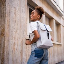 Sac à dos Homme & Femme Rucksack imperméable - Rains - Blanc - Idée cadeau Noël - Cadeau Homme - Cadeau Femme - Cadeau Papa - Cadeau Maman
