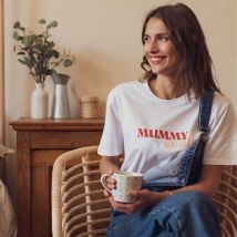 T-shirt Femme "Mummy Cool" - T-shirt maman - Blanc - M - Coton Biologique - Idée cadeau Noël - Cadeau Femme - Cadeau Maman - Affaire De Famille