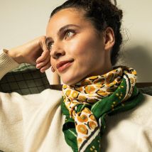 Foulard Léopart couleur - Grand format - Vert - Idée cadeau Noël - Cadeau Femme - Cadeau Maman - Idée cadeau enfant - Affaire De Famille