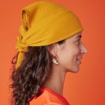 Bandana en gaze de coton - Ocre - Cadeau Femme - Cadeau Maman - Graine - Les Raffineurs