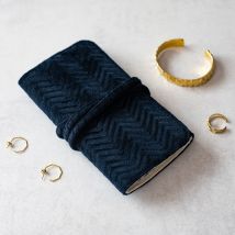 Pochette à bijoux en velours - Bleu - Idée cadeau Noël - Cadeau Femme - Cadeau Maman - Épilogue - Les Raffineurs