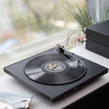 Plateau vinyle design Bluetooth - Noir - Bois - Idée cadeau Noël - Cadeau Homme - Cadeau Femme - Cadeau Papa - Cadeau Maman - Cadeau Crémaillère - 