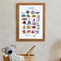 Affiche abécédaire villes et régions - Idée cadeau Noël - Idée cadeau enfant - Tata Clairette - Les Raffineurs