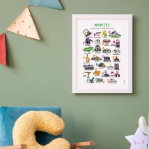 Affiche abécédaire villes et régions - Idée cadeau Noël - Idée cadeau enfant - Tata Clairette - Les Raffineurs