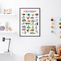 Affiche abécédaire villes et régions - Idée cadeau Noël - Idée cadeau enfant - Tata Clairette - Les Raffineurs