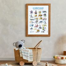 Affiche abécédaire villes et régions - Idée cadeau Noël - Idée cadeau enfant - Tata Clairette - Les Raffineurs