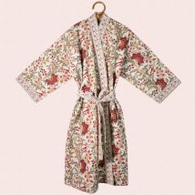 Kimono matelassé indien - Blanc - Idée cadeau Noël - Cadeau Femme - Cadeau Maman - Jamini - Les Raffineurs