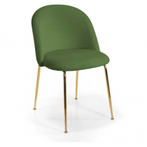 Sedia velluto Sammi verde struttura oro cm 50x57h47/77,5