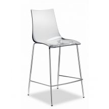 SGABELLI ZEBRA SET DA 2 ANTISHOCK H 65 in POLICARBONATO e ACCIAIO CROMATO SCAB DESIGN - Trasparente 100