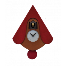 Orologio con cucù New W con cassa in mdf e tetto Made in Italy