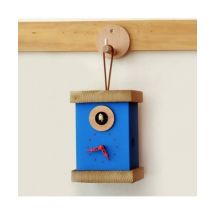 Orologio con cucù Titti in mdf laccato e abete spazzolato Made in Italy