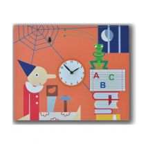 Orologio da parete Pinocchio con stampa in mdf Made in Italy
