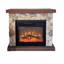 Sasso – Camino Elettrico da terra – Rifinito effetto Pietra