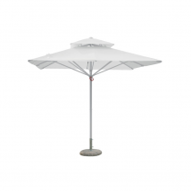 Ombrellone quadrato Push-Up MOIA da 3x3 mt con fusto bianco telescopico Contract