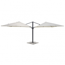 Ombrellone doppio MOIA da 3x3 mt con fusto antracite contract