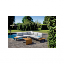 Set angolare MOIA Saint Tropez in alluminio e resin wood