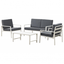 SALOTTO SIMEIS STRUTTURA BIANCA, SET 4 PEZZI, CASACOLLECTION