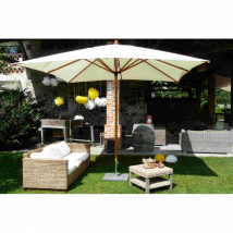 Ombrellone palo centrale Fibrasol wood Made in Italy - 300 x 300 cm - Talpa