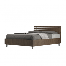 Letto Matrimoniale francese 140x190 cm testata dritta con doghe Ankel - Senza rete,Noce