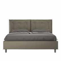Letto imbottito Matrimoniale 160x190 cm Annalisa - Similpelle,Senza rete,Cappuccino