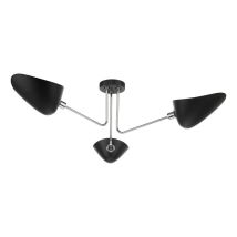 Dar Lighting SEB0322 Sebastian 3 Light Semi Flush Light In Matt Black And Polished Chrome