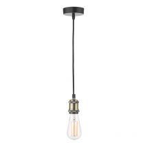 Dar Wisebuys WAC0175 Waco Single E27 Suspension In Antique Brass And Matt Black