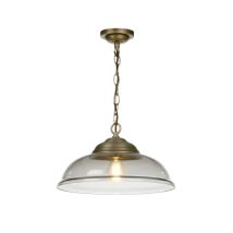David Hunt Lighting WEB0110 WEBSTER Single Ceiling Pendant Light In Antique Brass With Smoked Glass