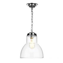 David Hunt Lighting UPTON UPT0150 Single Ceiling Pendant Light in Polished Chrome Finish