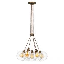 David Hunt Lighting APO3475C APOLLO 7 Light Ceiling Pendant In Antique Brass Finish