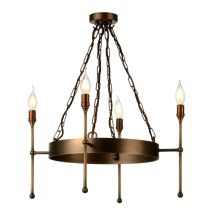 David Hunt Lighting DUR0475 DURRELL 4 Light Ceiling Pendant In Antique Brass Finish