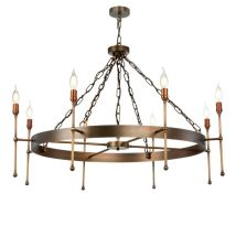 David Hunt Lighting DUR0875 DURRELL 8 Light Ceiling Pendant In Antique Brass Finish