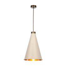 David Hunt Lighting HYD81 HYDE Large Ceiling Pendant Light In Cotswold Cream And Antique Brass