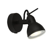 Retro/Industrial Matt Black Single 1 Way Wall Spot Light - LED Compatible