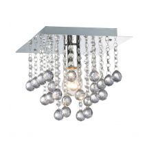 Palazzo 1 Light Square Acrylic Flush Ceiling Chandelier In Polished Chrome