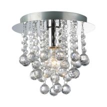 Palazzo 1 Light Round Acrylic Flush Ceiling Chandelier In Polished Chrome