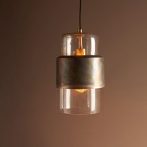 Artisan 1 Light Ceiling Pendant Light In Bronze Patina and Clear Glass