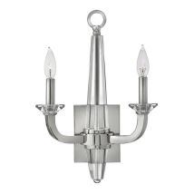 Quintiesse QN-ASCHER2 Ascher Twin Crystal Wall Light In Polished Nickel Finish