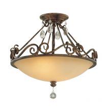Elstead FE-CHATEAU-SF Chateau 2 Light Semi-Flush Ceiling Light In Mocha Bronze Finish