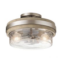 Elstead KL-GRAND-BANK-SF Grand Bank 2 Light Semi-Flush Ceiling Mount In Distressed Antique Grey